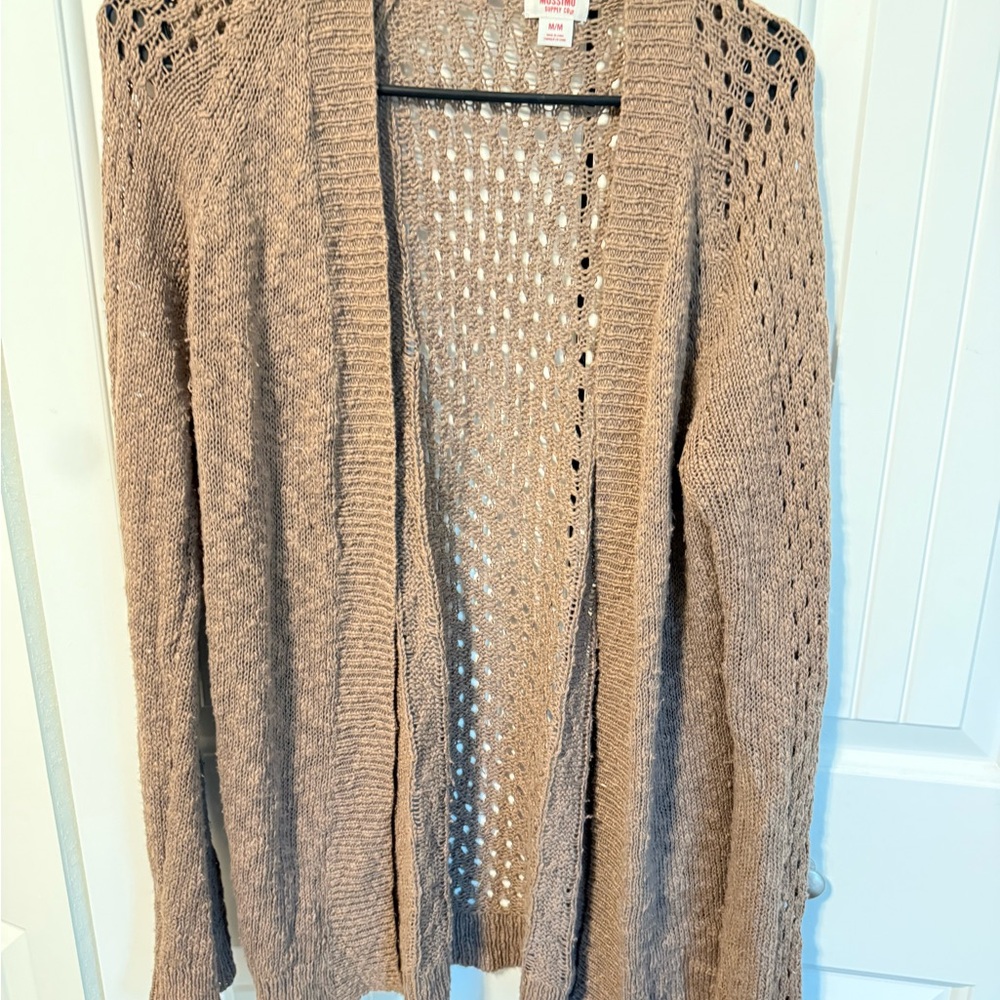 Mossimo Supply Co Tan Cable Knit Cardigan Sweater